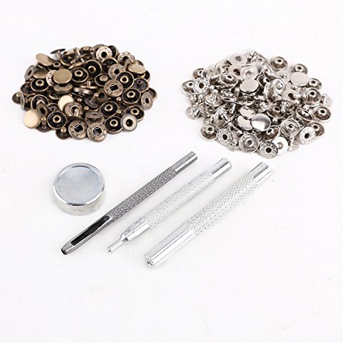 Pmandgk 25 Stück Silber + 25 Stück 10 mm Druckknöpfe Metall + Set für Lederhandtaschen von Pmandgk