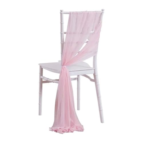 20*275cm Tüllstoff Stuhldekoration Tüll Stuhlschleifen Hochzeit Stuhl Hochzeitsstuhl Dekoration Tüll Stuhlschärpen Schleifen Chiffon Dekostoffe für Hochzeit Party Weihnachten Hellrosa 30 Stück von Pmnzdy