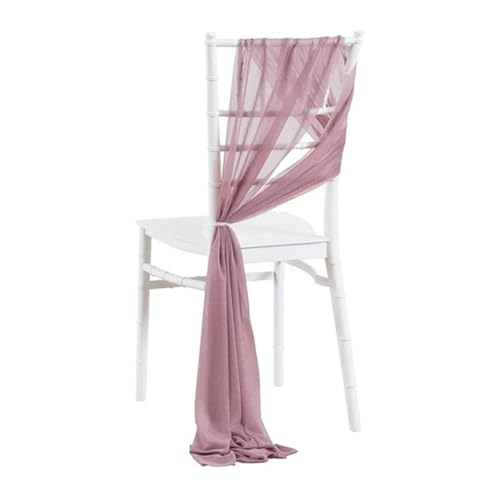 20*275cm Tüllstoff Stuhldekoration Tüll Stuhlschleifen Hochzeit Stuhl Hochzeitsstuhl Dekoration Tüll Stuhlschärpen Schleifen Chiffon Dekostoffe für Hochzeit Party Weihnachten Soja-Rosa 30 Stück von Pmnzdy