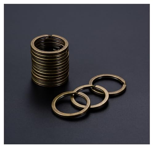 Bronze Spaltringe Schlüsselanhänger 30 Stück 30mm Metall Split Ringe Spaltringe Flache Schlüsselringe Runden Flachen Schlüsselanhänger zum Basteln Crafts DIY Schlüssel Zubehör Flachringe von Pmnzdy