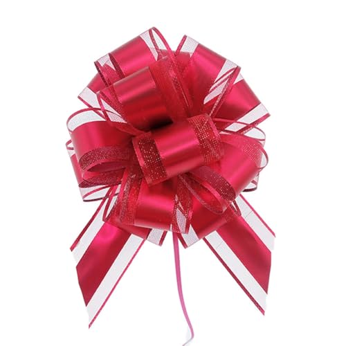 Große Schleife Geschenkschleife 15x20cm Geschenk Ziehschleifen Geschenk Schleife mit Geschenkbänder Dekoschleifen Pull Bow Auto Deko Bögen für Geschenken, Hochzeit, Party,Geburtstag Rotwein 2 Stück von Pmnzdy