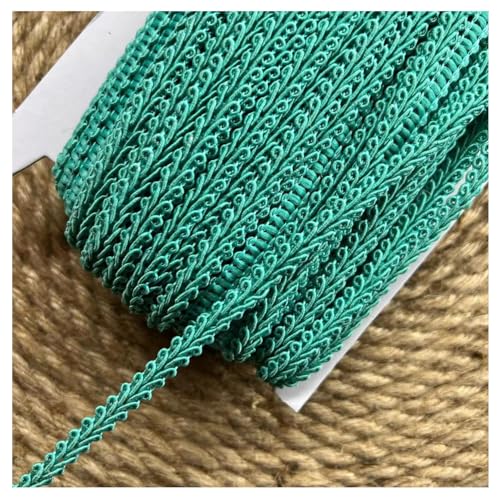 Pmnzdy 10 Yard × 8mm Geflochtene Borte Bunt Posamentenborte Polyester Trim Sewing Lace Ribbon Trim Gewebte Spitzenband Bordüre Stoffband zum Nähen Zopfborte Basteln Stoffborte Blaugrün 10 Yard von Pmnzdy