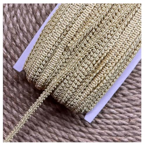 Pmnzdy 10 Yard × 8mm Geflochtene Borte Bunt Posamentenborte Polyester Trim Sewing Lace Ribbon Trim Gewebte Spitzenband Bordüre Stoffband zum Nähen Zopfborte Basteln Stoffborte Dunkelgelb 10 Yard von Pmnzdy