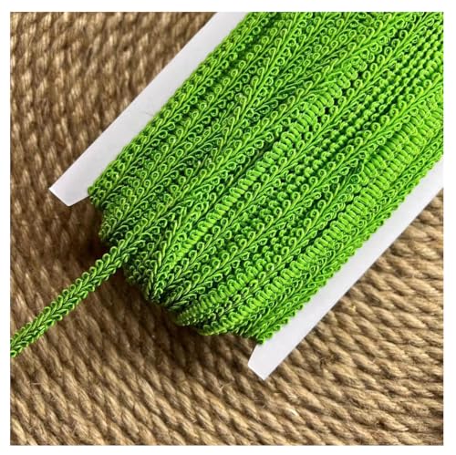 Pmnzdy 10 Yard × 8mm Geflochtene Borte Bunt Posamentenborte Polyester Trim Sewing Lace Ribbon Trim Gewebte Spitzenband Bordüre Stoffband zum Nähen Zopfborte Basteln Stoffborte Fruchtgrün 10 Yard von Pmnzdy