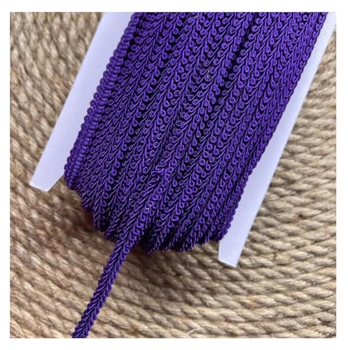 Pmnzdy 10 Yard × 8mm Geflochtene Borte Bunt Posamentenborte Polyester Trim Sewing Lace Ribbon Trim Gewebte Spitzenband Bordüre Stoffband zum Nähen Zopfborte Basteln Stoffborte violett 10 Yard von Pmnzdy