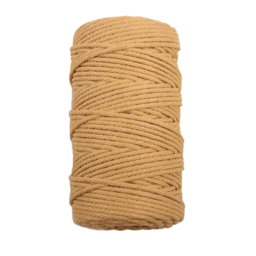 Pmnzdy 100M Makramee Garn 11mm Makramee Kordel Baumwollgarn Baumwollkordel Farbiges Baumwollseil Handwerk Strickseil Natürliche Baumwoll-Schnur für Stricken Makramee Weben Deko DIY Handwerk Beige von Pmnzdy