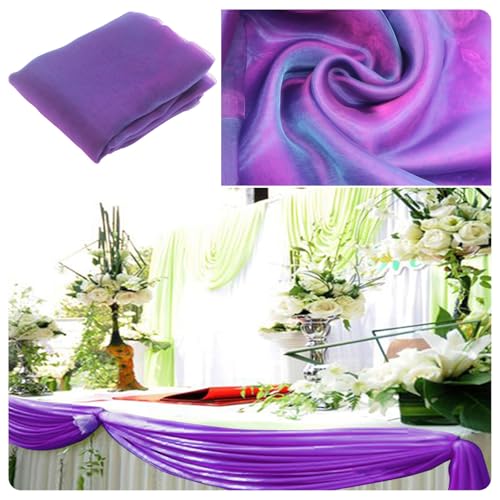 Pmnzdy 135x500 cm Organza Tüll Hochzeit Vorhang Hochzeitsbogen Dekoband Tüllstoff Tischläufer Meterware DIY Tischdekoration für Fotografie Party Hintergrund Hochzeit Geburtstag Taufe Lila 3# von Pmnzdy