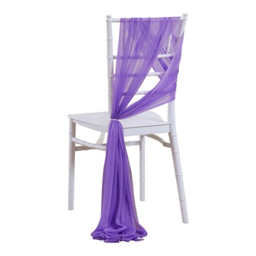 Pmnzdy 2 Stück Tüll Stuhlschleifen Schleifenband Chiffon Stoff Stuhllehne 20x 256cm Streamer Stuhl Band Stuhlhusse Stuhl Bögen Raffhalter Hochzeit Jahrestag Party Bankett Event Empfang Deko Lila von Pmnzdy