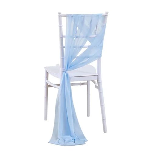 Pmnzdy 20 * 275cm Tüllstoff Stuhldekoration Tüll Stuhlschleifen Hochzeit Stuhl Hochzeitsstuhl Dekoration Tüll Stuhlschärpen Schleifen Chiffon Dekostoffe für Hochzeit Party Weihnachten Blau 30 Stück von Pmnzdy