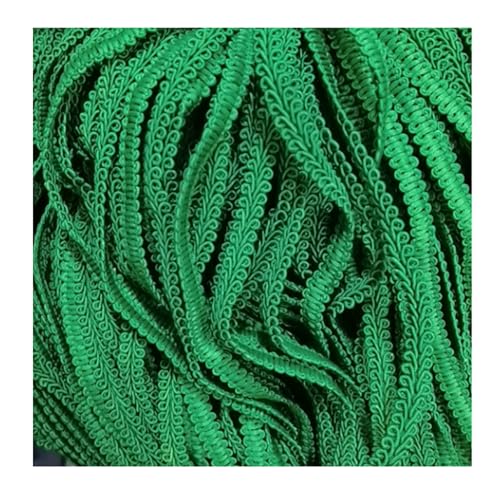 Pmnzdy 5 Yard × 8mm Geflochtene Borte Bunt Posamentenborte Polyester Trim Sewing Lace Ribbon Trim Gewebte Spitzenband Bordüre Stoffband zum Nähen Zopfborte Basteln Stoffborte Grasgrün 5 Yard von Pmnzdy