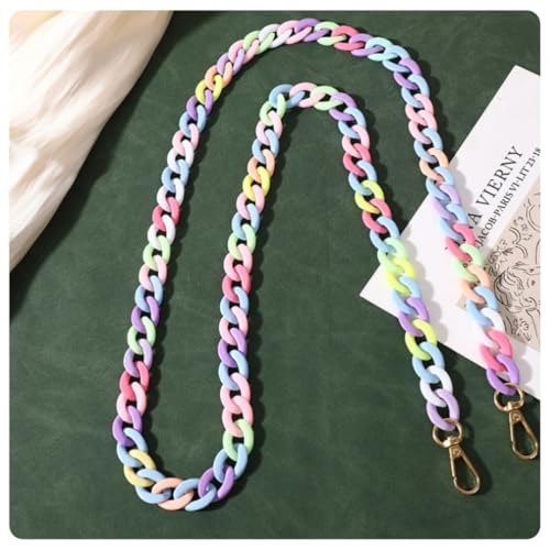 Pmnzdy Acryl Taschenkette Kunststoff Kettenringe Acryl ketteTaschengurt Bunte Handy-Kette Handy Lanyard Trageriemen Crossbody Handtaschenkette Mit Metallschnalle DIY Deko Ersatzkette Farbe 2# 120cm von Pmnzdy