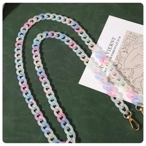 Pmnzdy Acryl Taschenkette Kunststoff Kettenringe Acryl ketteTaschengurt Bunte Handy-Kette Handy Lanyard Trageriemen Crossbody Handtaschenkette Mit Metallschnalle DIY Deko Ersatzkette Farbe 3# 120cm von Pmnzdy