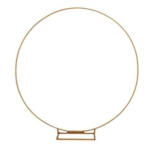 Pmnzdy Hochzeitsbogen Metall Hochzeit Ballon Bogen Ständer Luftballon Bogen Kit DIY Runder Ballonbogen mit Breiter Boden Blumen Deko Ballon Girlanden Halter Gold 1.2M von Pmnzdy