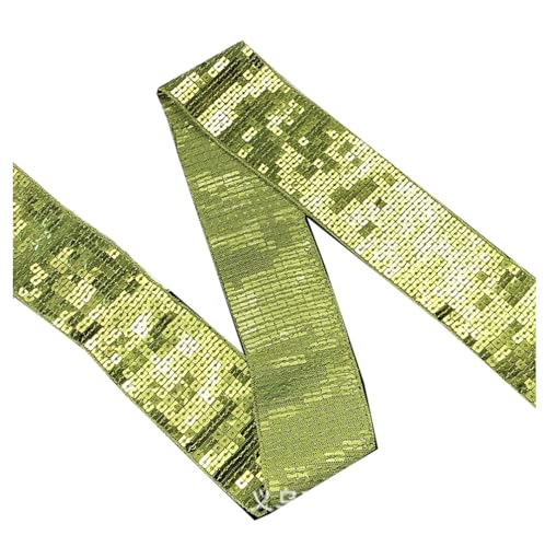 Stoffpailletten 10 Yards x 5mm(11 Reihen) Paillettenband zum Nähen aufnähen Pailletten-Bänder Paillettenverzierung Paillettenbesatz Kleidung Dekoband Bordüre Glitzerband zum AufnähenArmeegrün von Pmnzdy