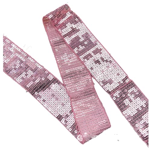 Stoffpailletten 10 Yards x 5mm(11 Reihen) Paillettenband zum Nähen aufnähen Pailletten-Bänder Paillettenverzierung Paillettenbesatz Kleidung Dekoband Bordüre Glitzerband zum AufnähenHelles Rosa von Pmnzdy