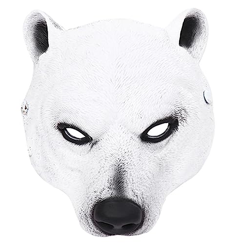 3D Eisbär Tierkopf Halloween Weihnachten Party Cosplays Kostüm Zubehör für Erwachsene Party Dress Up Eisbär Halloween Cosplays Kostüm für Erwachsene Dekorationen Requisiten PU von Pnuokn