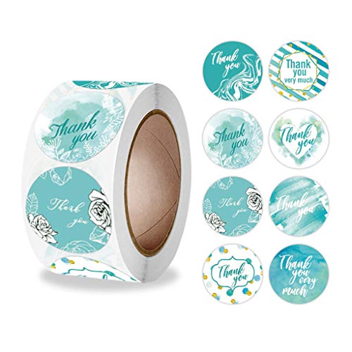 500 Stück runde Etiketten Blume Dankeschön Verpackungsaufkleber für Süßigkeiten Geschenkbox Tüte Papiertüten für Süßigkeiten weiß von Pnuokn