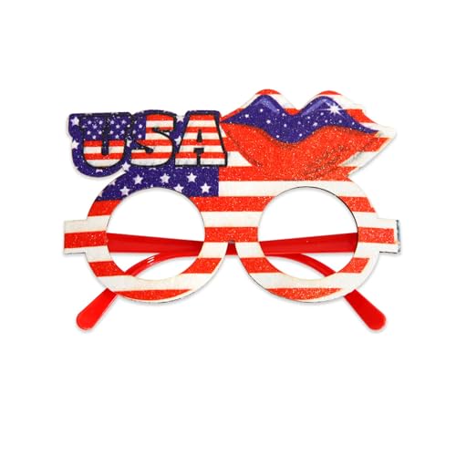 Pnuokn Patriotiker-Tags-Brille, Brillen für Unabhängigkeitstag, Party-Enthusiasten, Dekorationen für Patriotiker, Feiern, Unabhängigkeitstag, Partyzubehör von Pnuokn