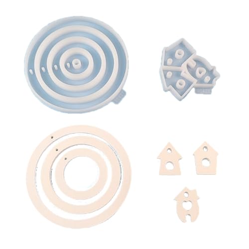 Pnuokn Silikonform, Epoxidharz, verbundene Kreise, kleine Hausdekoration, Silikonform, Wandbehang, Ornament für Heimwerker von Pnuokn