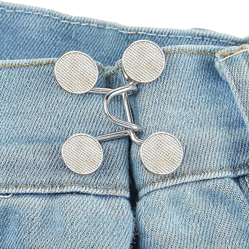 Poartiule Taillen-Knopfspanner, Hosen-Taillenspanner | Hosenknöpfe zur Größenverkleinerung, kein Nähen | Legierter lockerer Jeans-Spanner, abnehmbare Jean-Knopfstifte für Jeans, Ärmel, Hosen von Poartiule