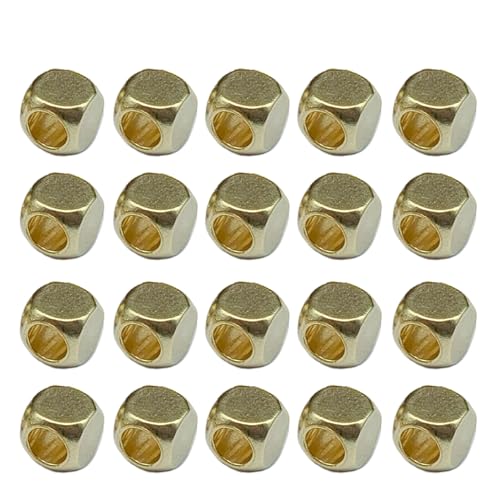 20pcs Messing Anhänger Perlen Accessoire Vielseitige Runde/quadratische Messing End Dehnung Isolation Perlen Für Paracord Schmuckherstellung von Pocoiau