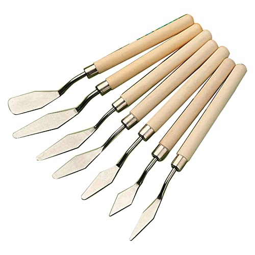 7 PCS Flexible Malerei Schaber Messer Malerei Spachtel Für W/Holz Für Ölgemälde Kunst Werkzeug Handwerk Hobby von Pocoiau