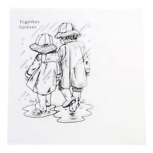 Forever Love transparenter Silikonstempel, wiederverwendbar, transparent, Siegelstempel, Prägewerkzeuge, tolles Geschenk für Kinder, Erwachsene, Teenager von Pocoiau