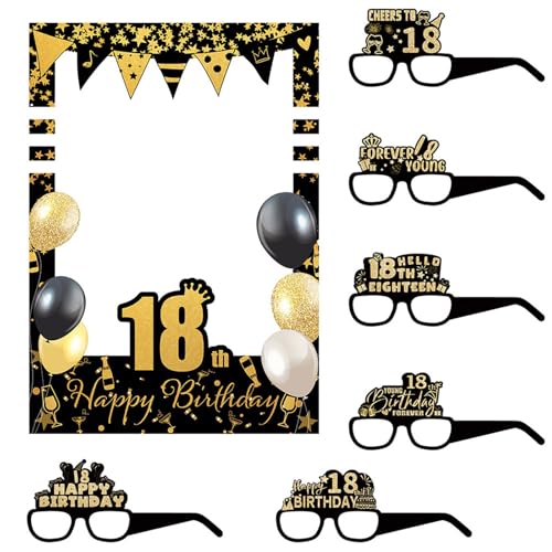 Geburtstag Fotorahmen Brille Set Geburtstag Party Dekoration Geburtstag Fotografie Zubehör für Erwachsene Teenager Kinder von Pocoiau