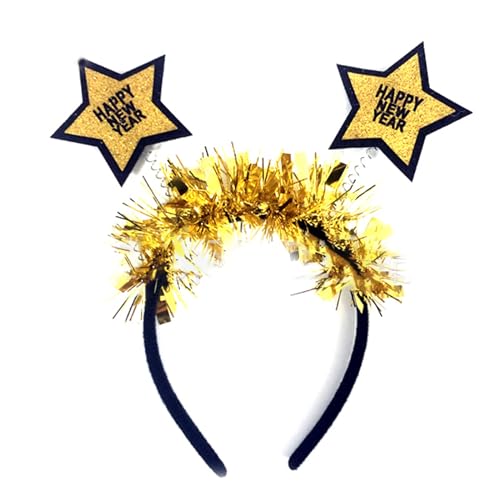 Haarreif mit Aufschrift "Happy New Year", Weihnachtsfeier, Kostüm, Kopfbedeckung für Foto-Requisiten, Haarschmuck von Pocoiau