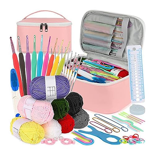 Häkelnadel-Zubehör, Werkzeuge für Erwachsene, Häkelnadel-Set, Häkelsets für Kinder, Anfänger, Strickwerkzeug-Sets mit Etui von Pocoiau