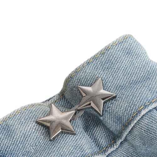 Instant Button Jeansknopf Stern Hosennadel Jeansknopf Pins Verstellbare Taille Schnalle Strafft Taille Knopf Pin Kein Nähen von Pocoiau