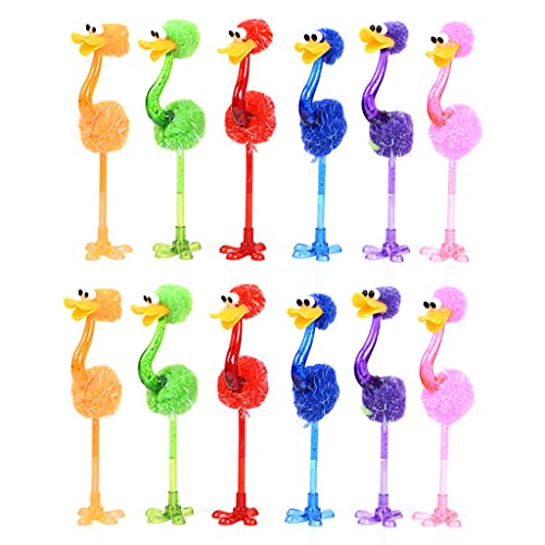 Pocoiau 12 PCs Niedliche Strostich Förmige Kugelschreiber Regelmäßige Nachfüllung Für Kreative Cartoon Strostrich Pen Party Supplies Klasse Belohnung von Pocoiau