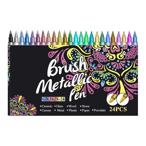 24 Farben Double Outline Stifte, Strumpffüller Kinder, Outline Marker Stifte Glitzer Stifte, Schimmer Glitter Stifte, Doodle Marker Stifte, Zum Bemalen, Scrapbook, Weihnachtskarten Machen von Pokronc