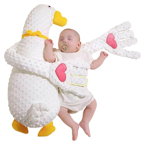 Baby Patter For Sleep, Baby Patting Sleeping Toy, Beruhigendes Schlafspielzeug, Niedliches Und Beruhigendes Enten-Design, Ente Schwangerschaftshilfe Begleiter, 62 cm Großer Weißer Schwan Für Kleinkind von Pokronc