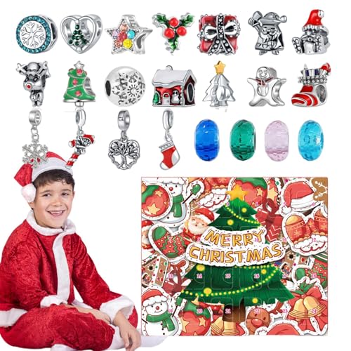 Bracelet Making Kit | Christmas Bracelet Accessories | Bracelet Advent Calendars | 24 Days Christmas Countdown Bracelets Set | Charm Bracelets Making Set For Girls& Boys Christmas Gives von Pokronc