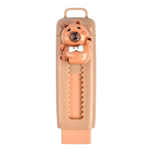 Capybara Einziehbare Radiergummis, Cartoon-Capybara-Zeichnungs-Radiergummi, Radiergummi, Capybara, Push-Pull-Radiergummi, niedlicher Cartoon-Capybara-Tier-Form, 82 x 25 mm, Radiergummi für die Schule von Pokronc