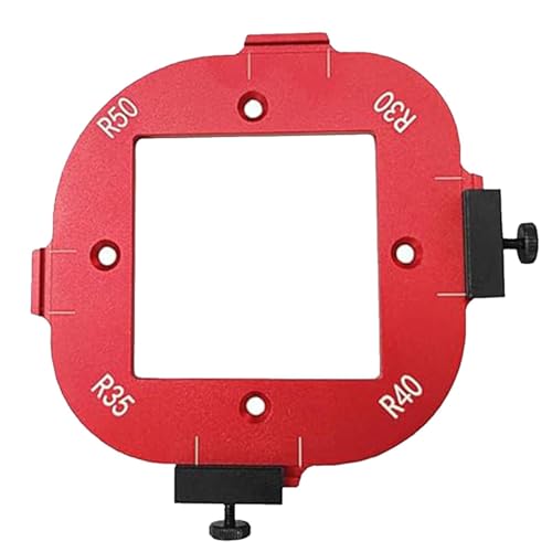 Eckenradiusschablone für Oberfräse, verstellbarer Radius, leichtes Filet-Positionierungswerkzeug, sichere Halbeeck-Routing mit abnehmbarer Klemme für Holzbearbeitung von Pokronc