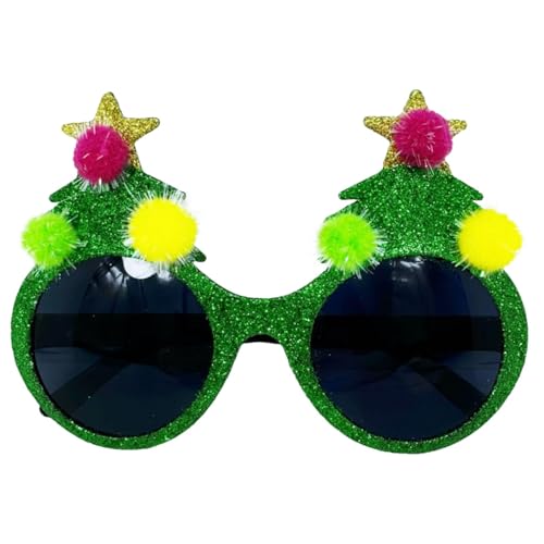 Pokronc Brille Weihnachtsbaum,Weihnachtsbrille,Photo Booth Requisiten Brillen | Dekorative Sonnenbrille für die Weihnachtsfeiertage, niedliche Weihnachtsdekorationsgläser von Pokronc