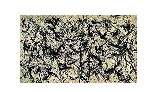 Nummer 32 von Jackson Pollock Kunstdrucke Auf Leinwand Bilder Wohnzimmer Gemälde Poster Küchenbilder Dekoration Schlafzimmer Abstrakte Wandkunst Büro Deko Home Deko (25x43cm 10x17Zoll, ungerahmt) von Pol-Hal-Kee