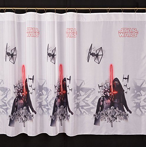 Voile-Gardine, Star Wars, mit Faltenband, 150 cm, Rot von Poland