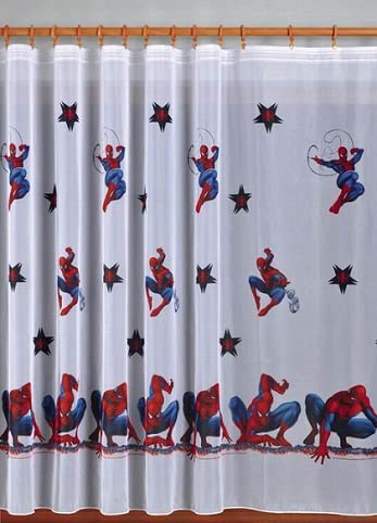 Voile-Vorhang Spiderman, mit Faltenband, 2 x 75 cm, 250 Stück von Poland