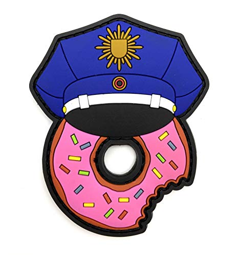 Polizei Donut Rubber Patch - Donut Pink - PVC - Polizeimütze von Polizeimemesshop