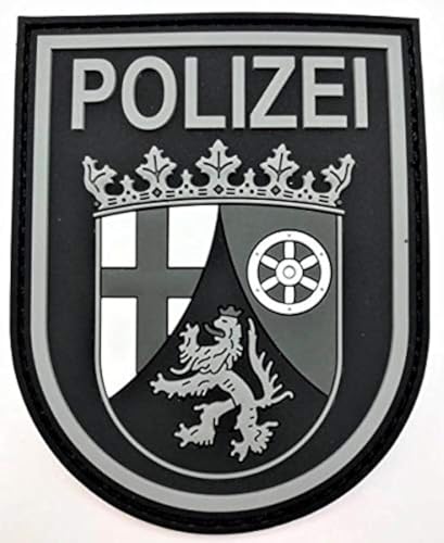 Polizei Rheinland-Pfalz Black Ops Rubberpatch PVC mit Klett - Polizei - Bundesland - Police von Polizeimemesshop