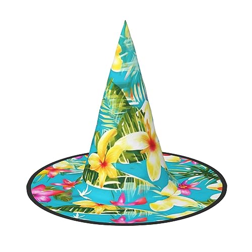 PoltEdaro Sommer-Stil, Hawaii-Druck, leichter Halloween-Hut, Hexenhut für Partys und Kostüme, Halloween-Accessoire von PoltEdaro