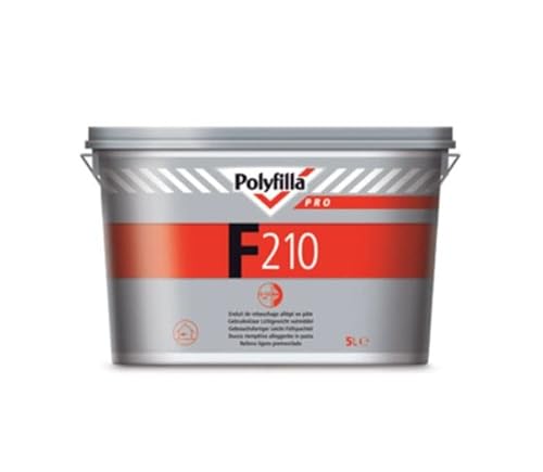 Polyfilla Pro Leichte F210 Füllstoff, Weiß, Acryl, Paste, Reparaturfüllstoff, Füller, für Innenbereich, 1 kg von Polyfilla Pro