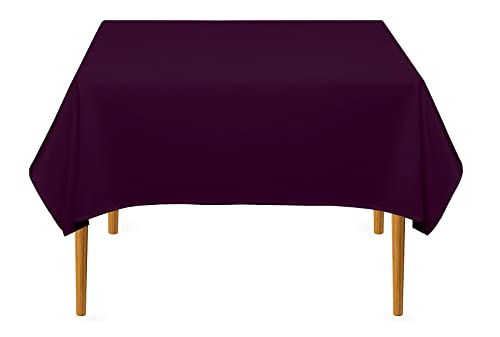 Pomp Eggplant Premium-Polyester-Tischdecke, 178 x 177,8 cm, knitter- und schmutzabweisend, pflegeleichter Stoff, passend für rechteckige Tische, 180 x 180 cm von POMP