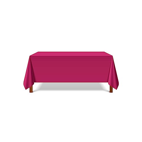 Pomp Fuchsia Premium-Polyester-Tischdecke, 228,6 x 396,2 cm, knitter- und schmutzabweisend, pflegeleichter Stoff, passend für rechteckige Tische, 2,4 m von POMP