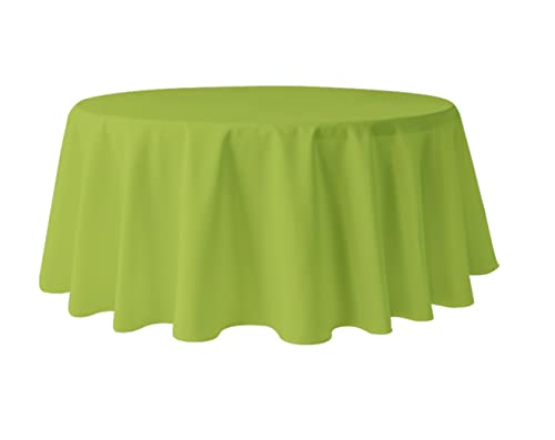 Pomp Runde Premium-Polyester-Tischdecke, 304,8 cm, knitter- und schmutzabweisend, pflegeleicht, passend für rechteckige Tische, 1,8 m, Apfelgrün von POMP