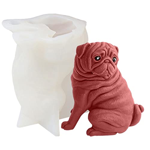 3D Französische Bulldogge Silikonform Fondantkuchen Backform Polymer Clay Französische Bulldogge Silikonform Seifenformen Für Handgemachte Seife, Backen,Schokolade,Kuchen, Hausgemachte Handwerk von Pomrone