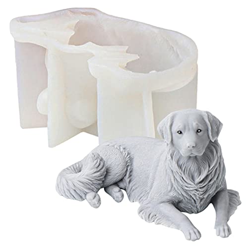 3D Golden Retriever Silikonform Fondantkuchen Backform 3D Hund Silikonform Kerzenform Seifenform Hund Silikon Formen Tier Backform Für Tortendeko, Schokolade, Seife, Sojawachs Kerzen, Handwerk von Pomrone